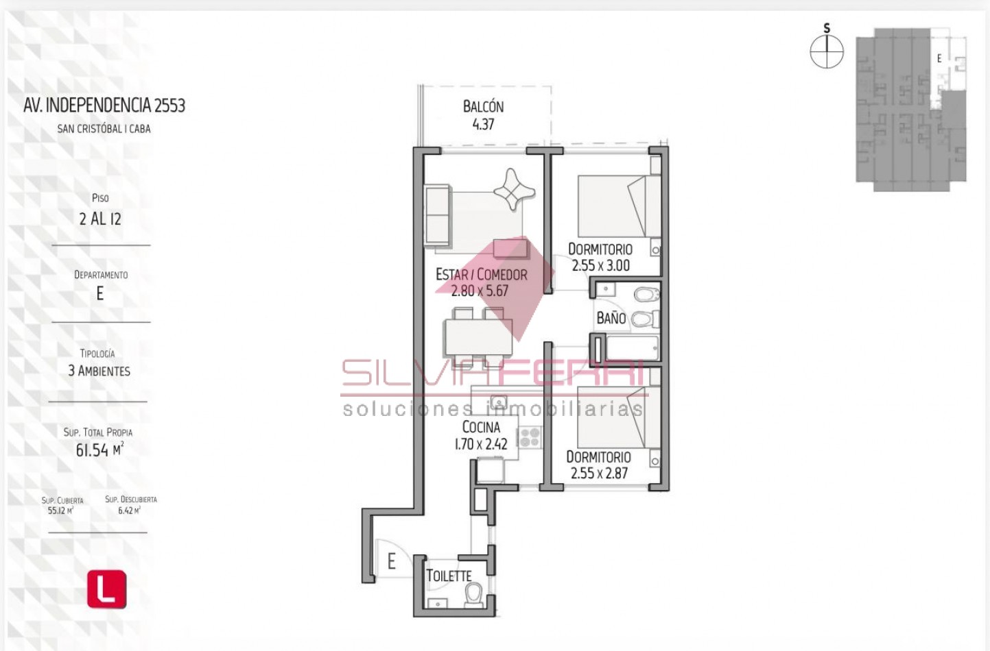 Departamento de 3 Ambientes a Estrenar con Balcon, Cochera y Amenities Premium - San Cristobal